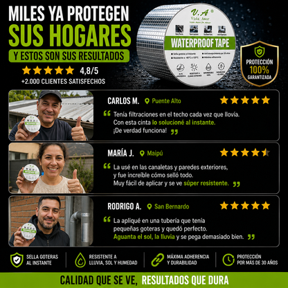 ForteGrip™ – Sella goteras al instante, resistente a lluvia, sol y humedad
