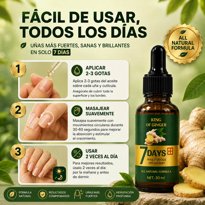 🌿 El aceite de jengibre que fortalece la uña y acelera su crecimiento desde la raíz.